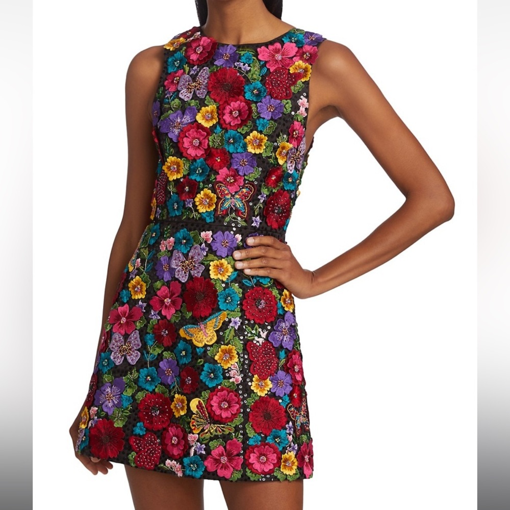 COPY - COPY - Alice + Olivia Lindsey Embellished A-Line Dress NWT SZ Black 10